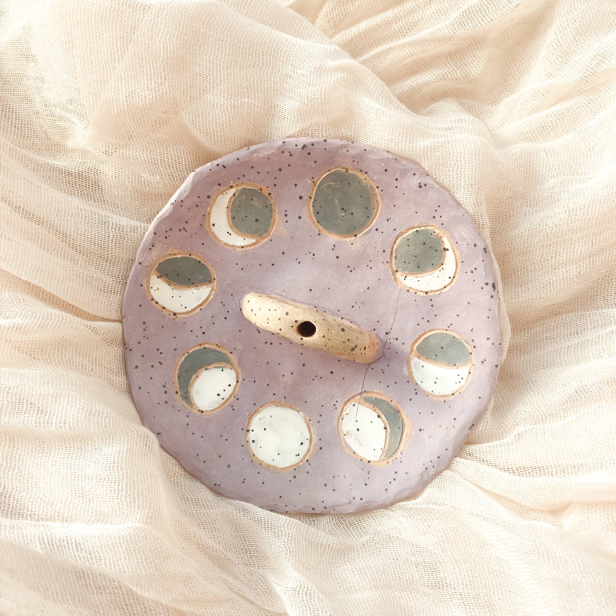 Moon Phases Incense Tray: Lilac