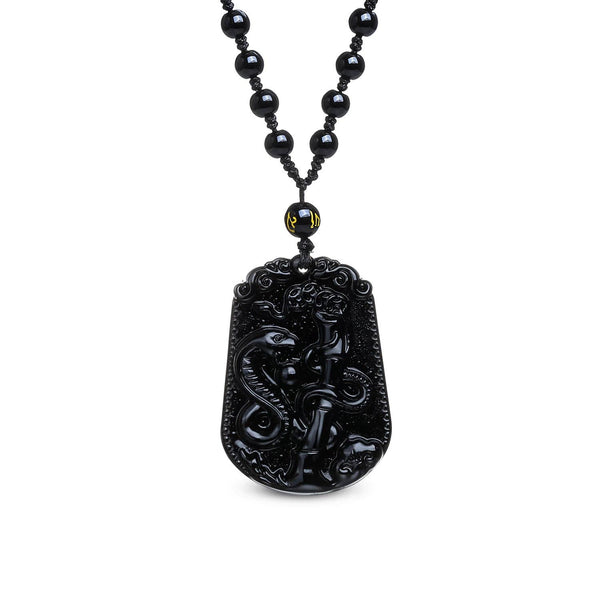Obsidian Snake Necklace