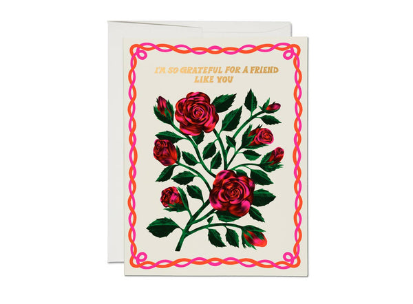 Grateful Roses friendship greeting card